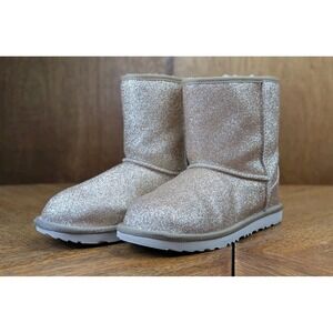 UGG Classic Short II Glitter Gold Boots 1111852K Womens Size US 6